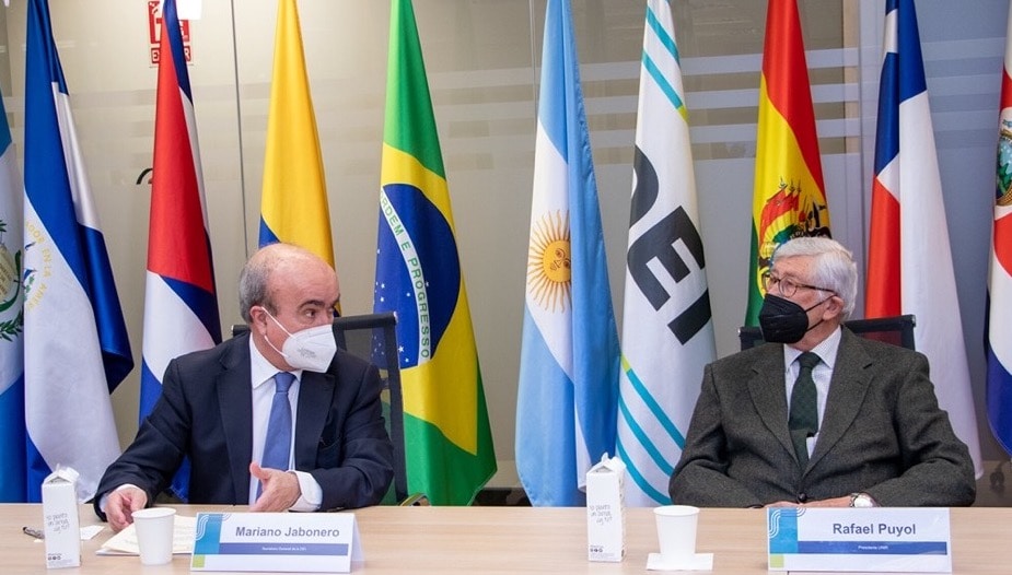 Mariano Jabonero, sec general OEI, y Rafael Puyol, presidente de UNIR.