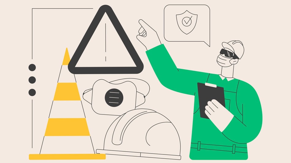Ilustración concepto de seguridad y salud en el lugar de trabajo